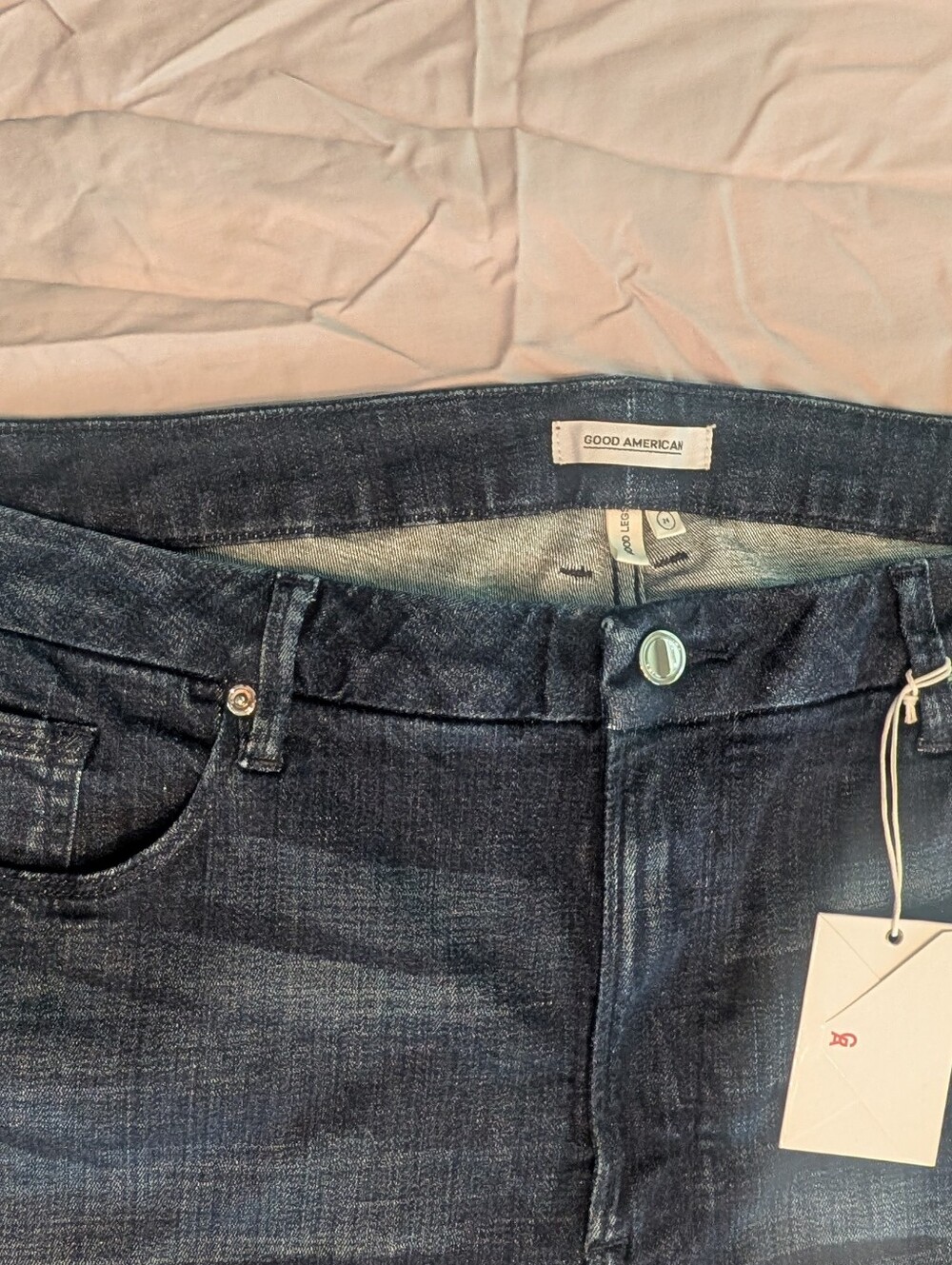 Good American Good Legs Slim Straight Dark Indigo Jeans - Picture 8 of 8